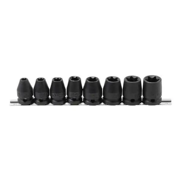 Jeu de douilles à choc profil E 12 5 mm 1/2" E10 E24 8 pièces