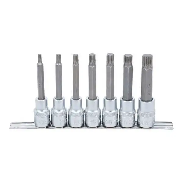 Jeu de douilles à embouts 12 5 mm 1/2" Denture multiple intérieure pour XZN M5 M14 7 pièces