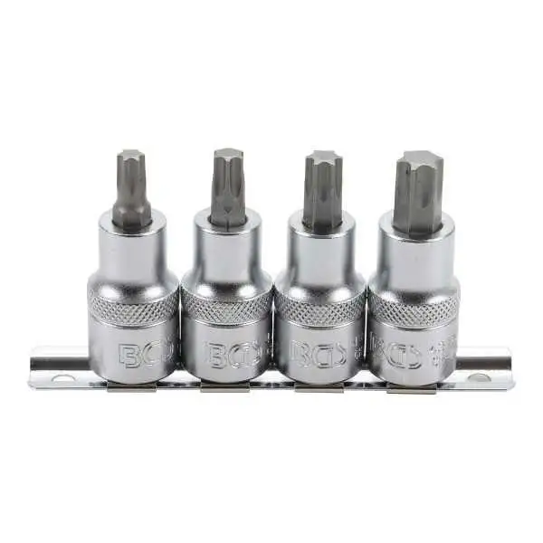 Jeu de douilles à embouts 12 5 mm 1/2" Profil T pour Torx Plus T40 T55 4 pièces