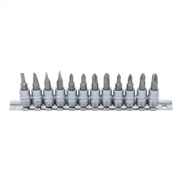 Jeu de douilles à embouts 6 3 mm 1/4" fente cruciforme PH / PZ 12 pièces