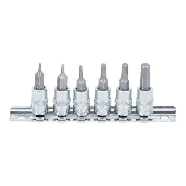 Jeu de douilles à embouts 6 3 mm 1/4" six pans intérieurs 1 5 6 mm 6 pièces