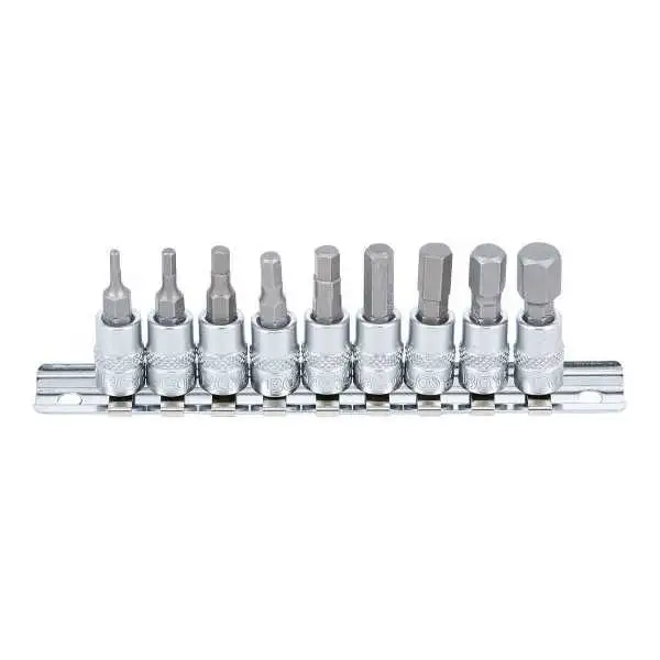 Jeu de douilles à embouts 6 3 mm 1/4" six pans intérieurs 3/32" 3/8" en pouce 9 pièces
