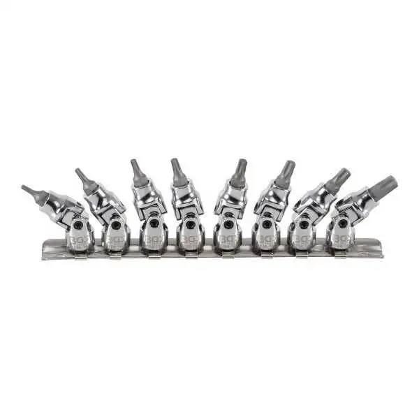 Jeu de douilles à embouts à articulation à cardans 6 3 mm 1/4" Profil T pour Torx Plus T8 T40 8 pièces