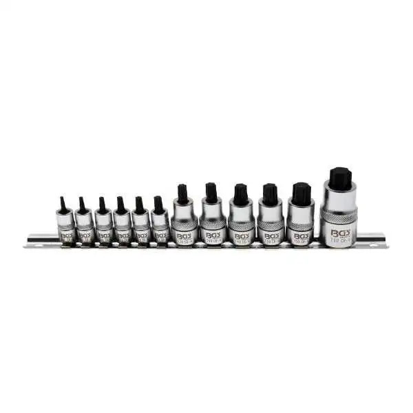 Jeu de douilles à embouts extra courtes Profil TS pour Torx Plus T8 T60 12 pièces