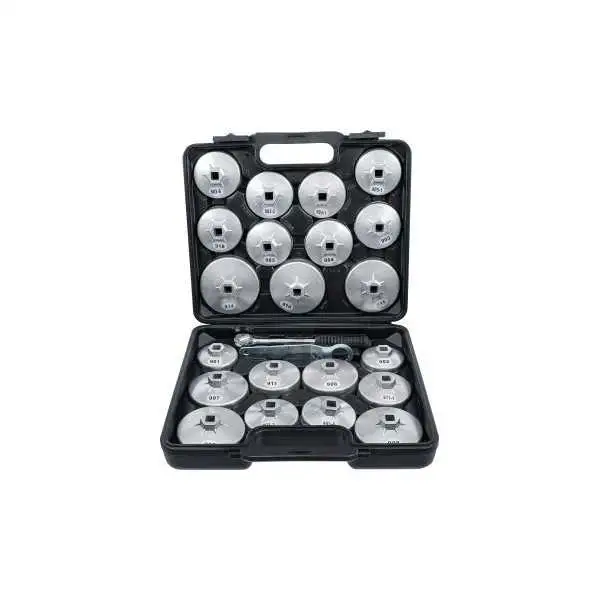 Jeu de douilles à filtres cloches à huile fonte d’aluminium 12 5 mm 1/2" 23 pièces