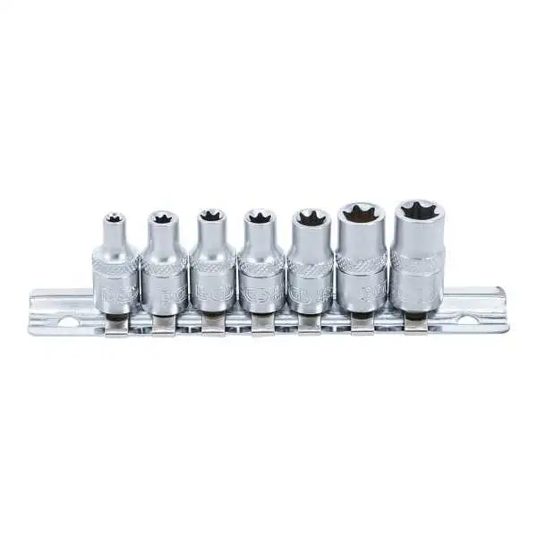 Jeu de douilles à profil E 6 3 mm 1/4" E4 E11 7 pièces