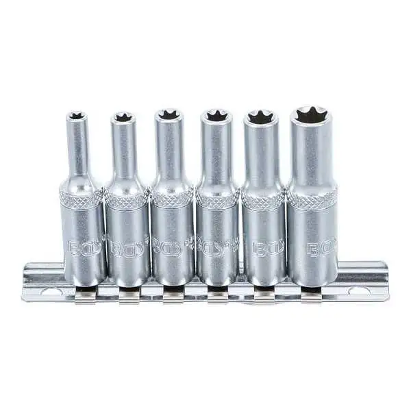 Jeu de douilles profil E longues 6 3 mm 1/4" E4 E10 6 pièces