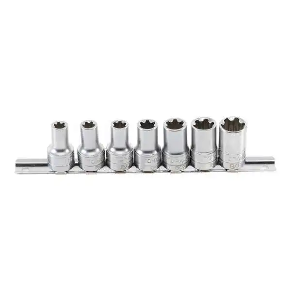 Jeu de douilles profil T Plus pour Torx Plus 10 mm 3/8" 10EP 20EP 7 pièces