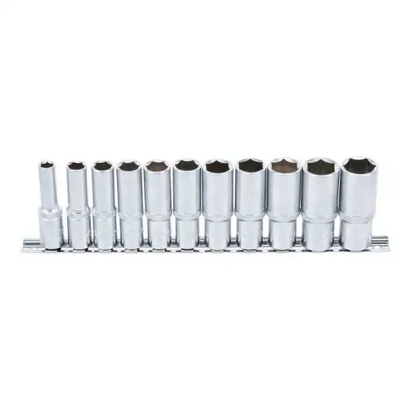 Jeu de douilles six pans longues 10 mm 3/8" 8 19 mm 11 pièces