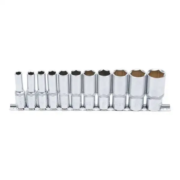 Jeu de douilles six pans longues 10 mm 3/8" en pouce 11 pièces