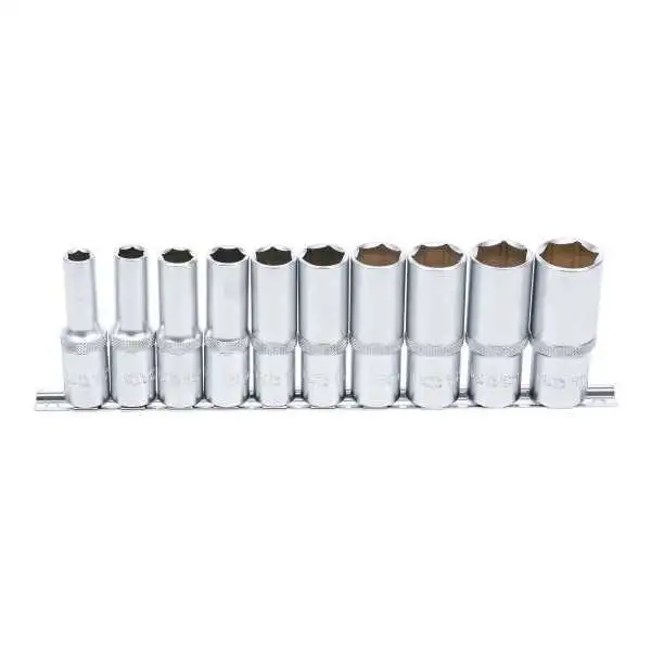 Jeu de douilles six pans longues 12 5 mm 1/2" en pouce 10 pièces