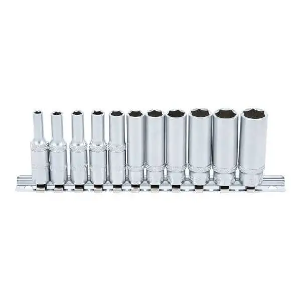 Jeu de douilles six pans longues 6 3 mm 1/4" 4 – 13 mm 11 pièces