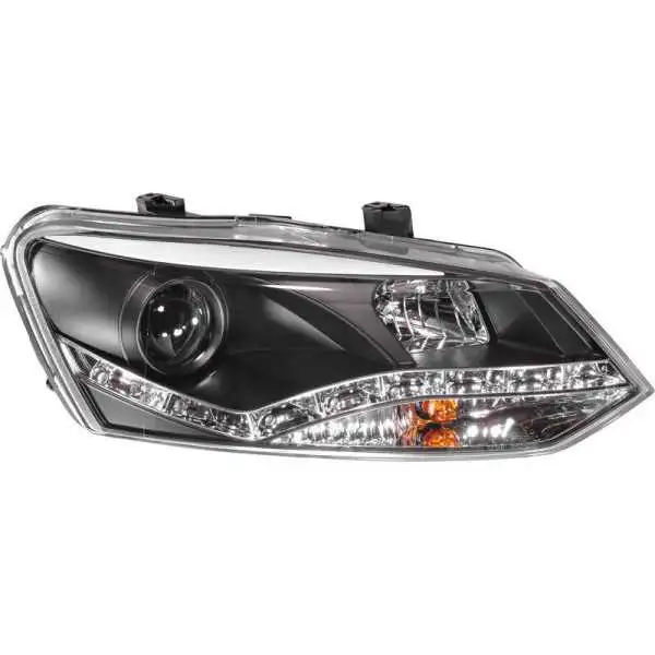 Jeu de phares avec DRL pour Volkswagen Polo 6R 20092014  Noir