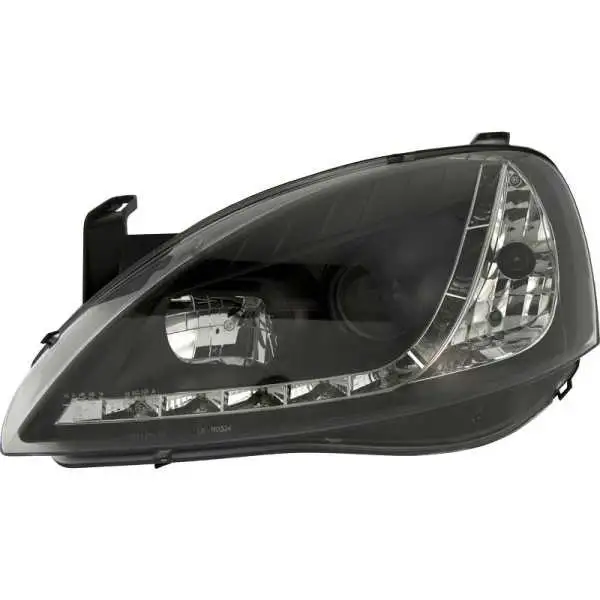 Jeu de Phares DRLLook pour Opel Corsa C 20002004  Noir
