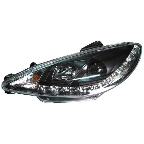 Jeu de phares DRLLook pour Peugeot 206 1998 GTi inclus  Noir