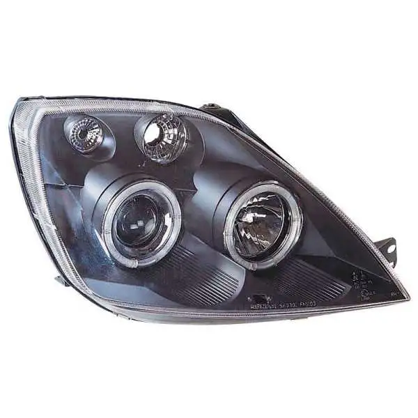 Jeu de phares pour Ford Fiesta VI 20022008  Noir  avec AngelEyes