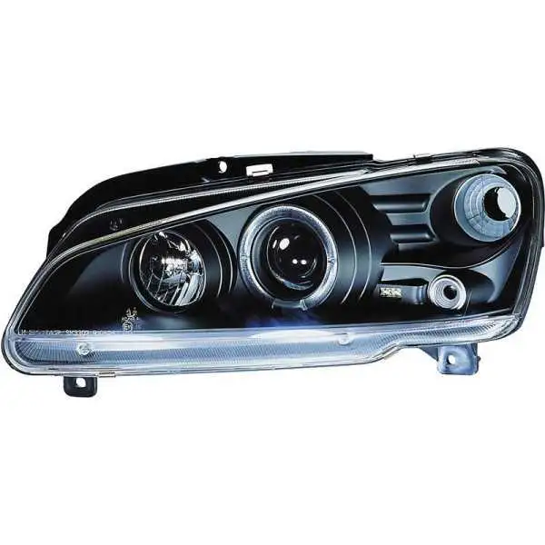 Jeu de phares pour Peugeot 106 1996  Noir  Y compris AngelEyes  Clignotants