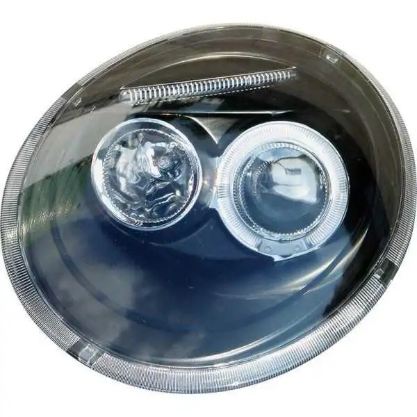 Jeu de phares pour Volkswagen New Beetle 19972011  Noir  avec AngelEyes