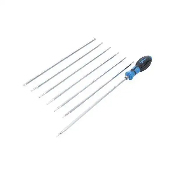 Jeu de tournevis avec lames échangeables Profil T pour Torx / profil T pour Torx Plus avec perçage 8 pièces