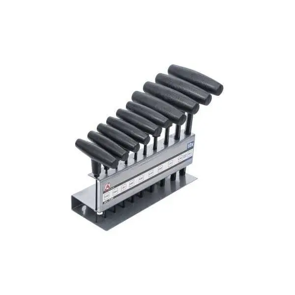 Jeu de tournevis avec poignée en T pouces six pans intérieurs 3/32" 3/8" 10 pièces