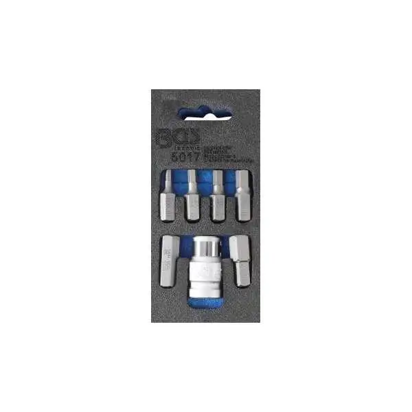 Jeu d’embouts pour tournevis 10 mm 3/8" / six pans intérieurs 7 pièces