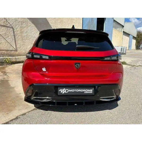 Jupe arrière Diffuser sur mesure pour Peugeot 308 III HB 5portes 2021 ABS Noir Luisant