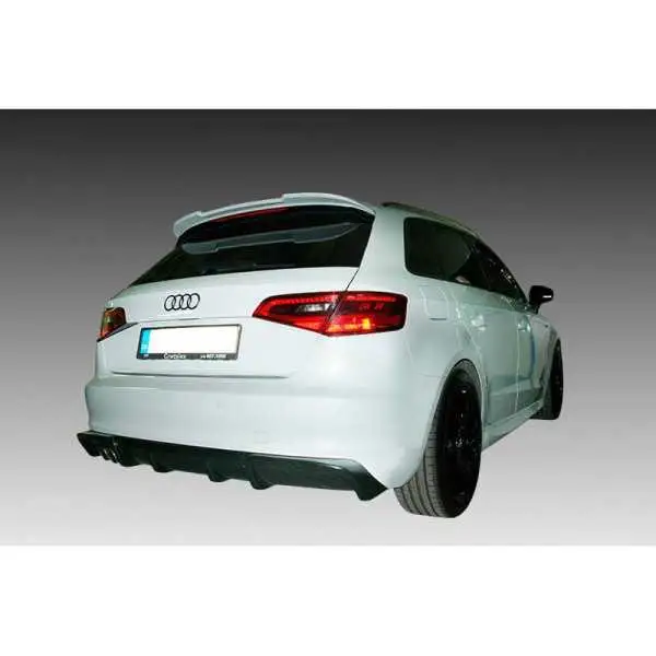 Jupe de parechocs arrière Diffuseur adaptable à Audi A3 8V Sportback 2012 Découpage déchappement gauche ABS