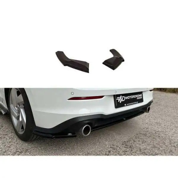 Jupes arrière Coins sur mesure pour Volkswagen Golf VIII CD1 GTI 2020 ABS Noir Luisant
