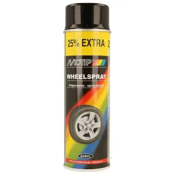 Laque de jante Motip  Noir Brillant  500ml