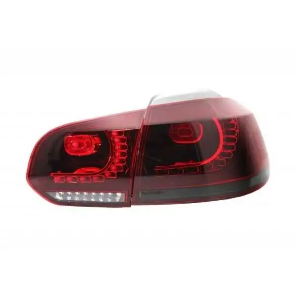 Feux Arrières LED pour VW Golf 6 08-13 R20 Look Rouge/Fumée Tournante Statique