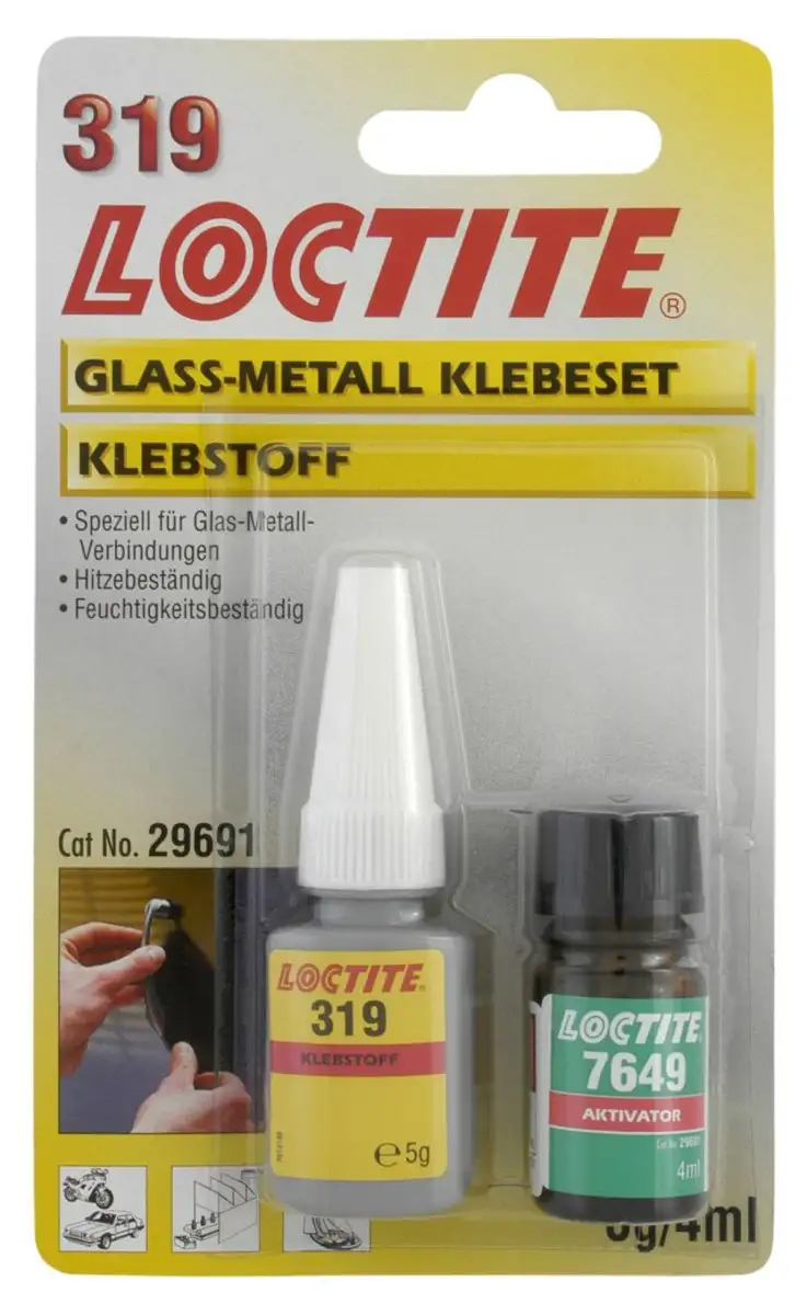 KIT DE COLLE LOCTITE AA 319 AVEC ACTIVATEUR SF 7649 POUR VERRE ET MéTAL