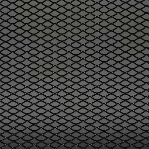 Maille racing aluminium noir  motif losange 16x8mm  125x25cm
