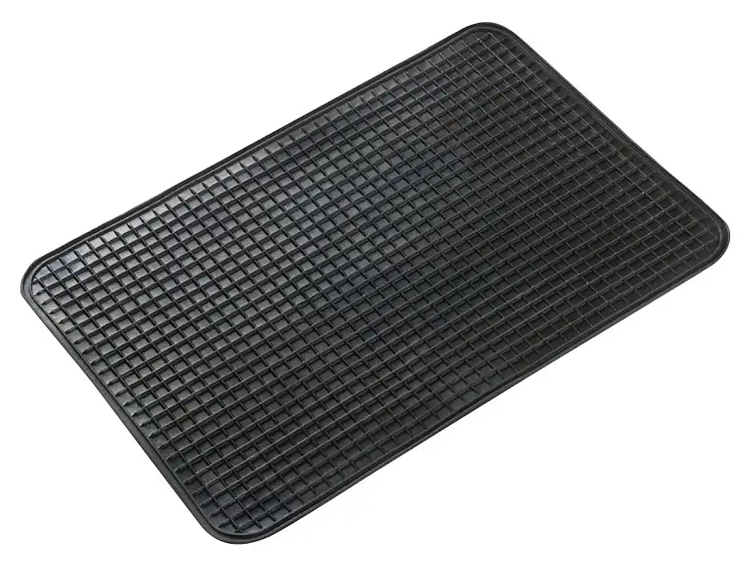 TAPIS EN CAOUTCHOUC WALSER RECTANGULAIRE NOIR 51X34 CM AVEC STRUCTURE EN NID D'ABEILLE