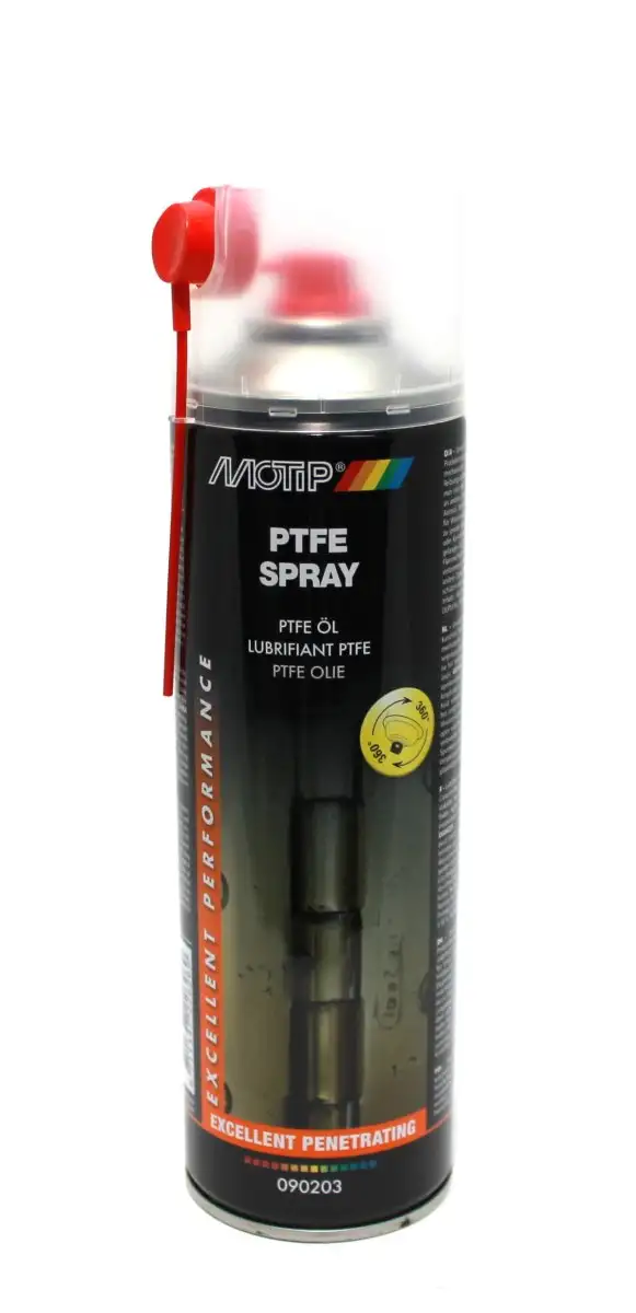 MOTIP SPRAY PTFE 500ML POUR UNE LUBRIFICATION SOUPLE DES PIèCES MéTALLIQUES ET PLASTIQUES