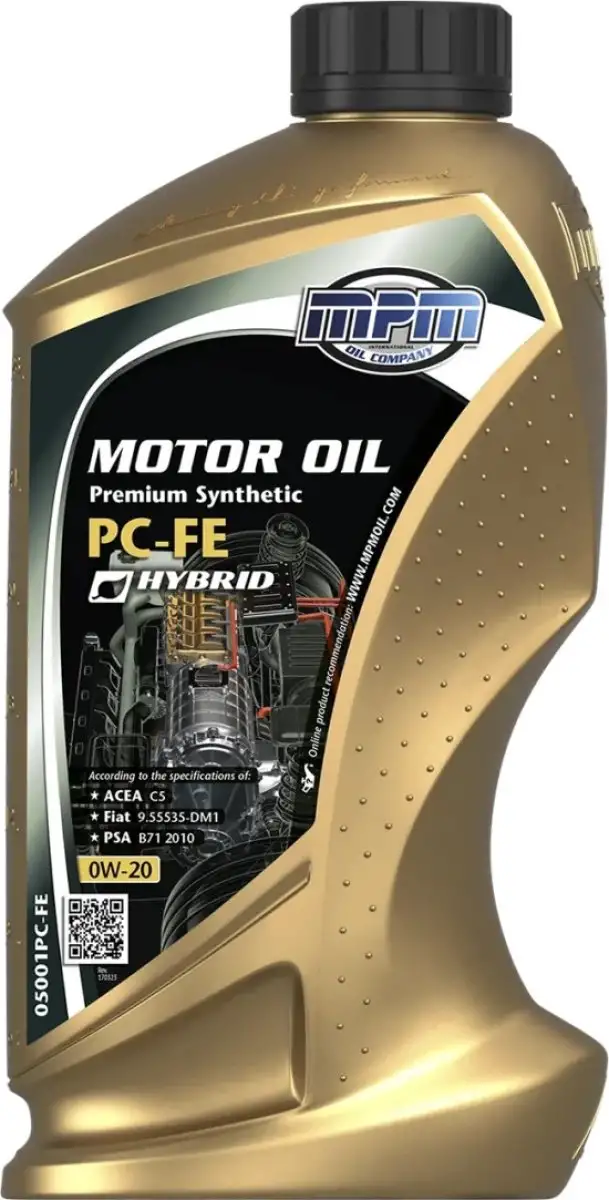 HUILE MOTEUR MPM 0W-20 PREMIUM SYNTHETIC PC-FE POUR PSA ET OPEL