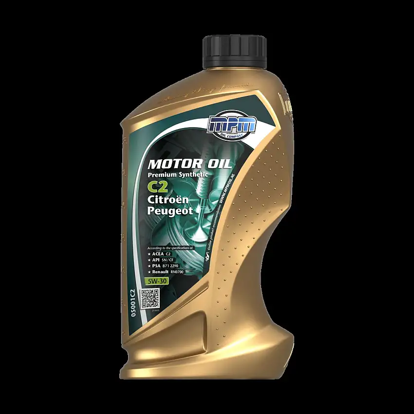HUILE MOTEUR MPM 5W-30 PREMIUM SYNTHéTIQUE C2 POUR CITROëN ET PEUGEOT, 1L