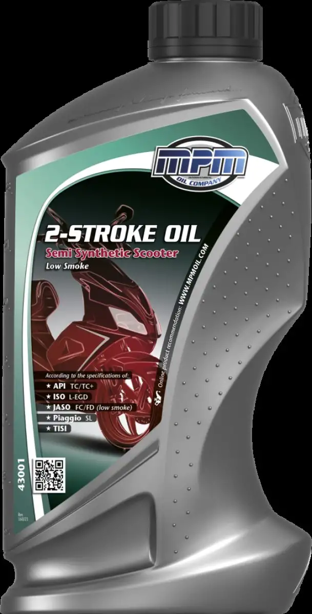 HUILE SEMI-SYNTHéTIQUE 2 TEMPS MPM POUR SCOOTERS, AUTO-MéLANGEANTE, 1 LITRE