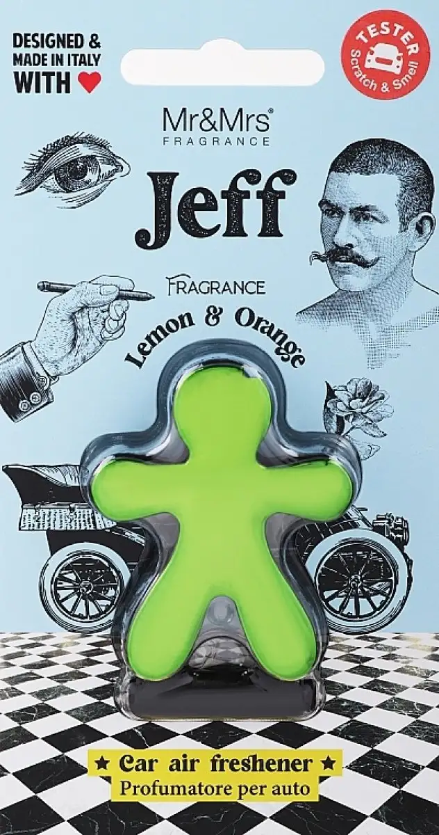 MR&MRS FRAGRANCE JEFF GREEN LEMON & ORANGE DéSODORISANT VOITURE