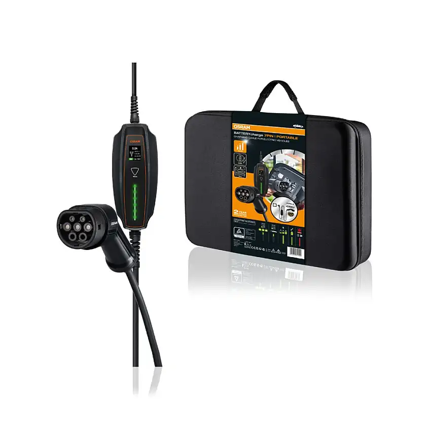 CâBLE DE RECHARGE OSRAM EV TYPE 2 VERS 230V, 6-16A, 1 PHASE, 5M
