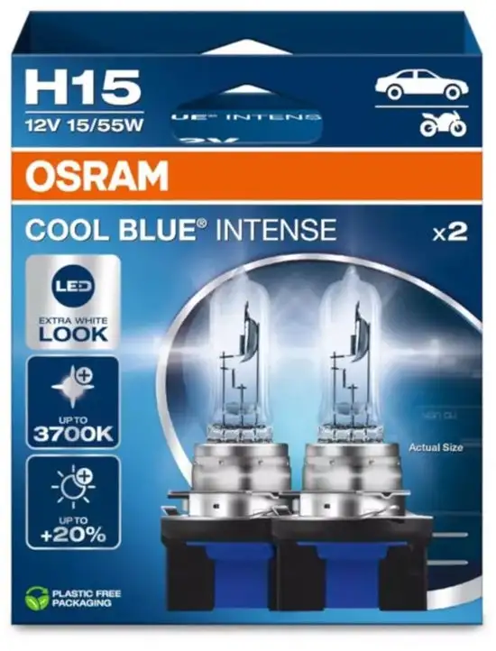 OSRAM H15 LAMPE AUTO COOL BLUE INTENSE 12V 15/55W (2 PIèCES)