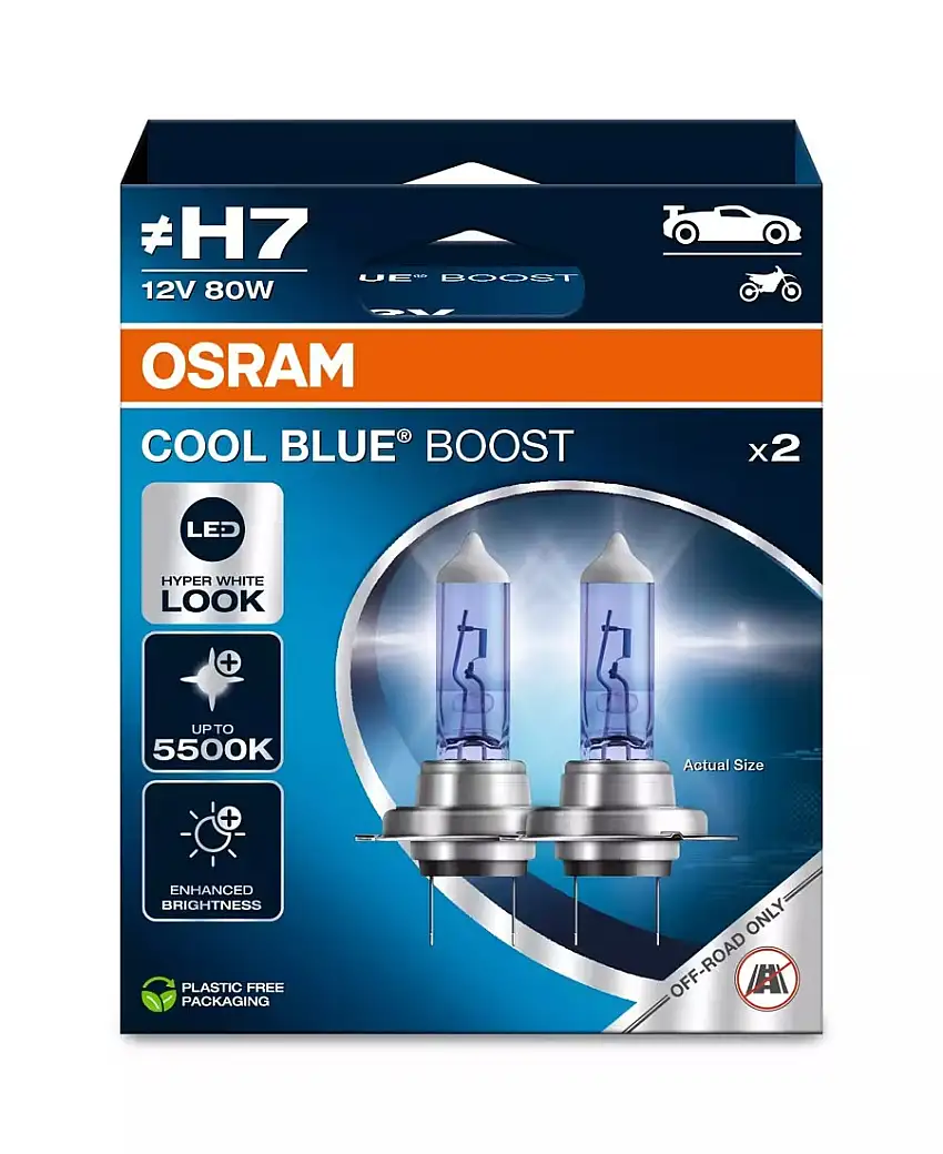 OSRAM H7 COOL BLUE BOOST 12V 80W AMPOULES HALOGèNES AVEC LUMIèRE HYPER BLANCHE