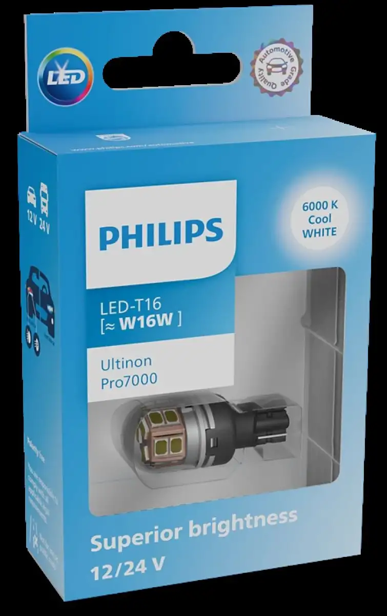 PHILIPS ULTINON PRO7000 LED W16W 6000K 12/24V POUR VOITURES