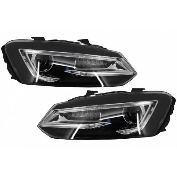 Phares pour VW Polo 6R 2011-2017 Barre lumineuse lumière LED claire Devil Eye Look