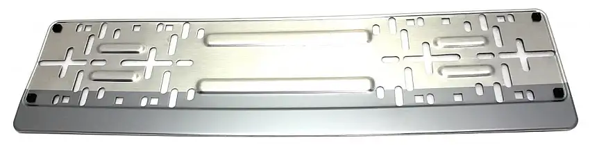 SUPPORT DE PLAQUE D'IMMATRICULATION CARACC POUR VOITURE AVEC BORD ARGENTé, ALUMINIUM