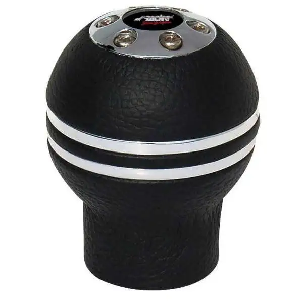 Pommeau de levier de vitesse Simoni Racing Indigo  ChromeCuir noir