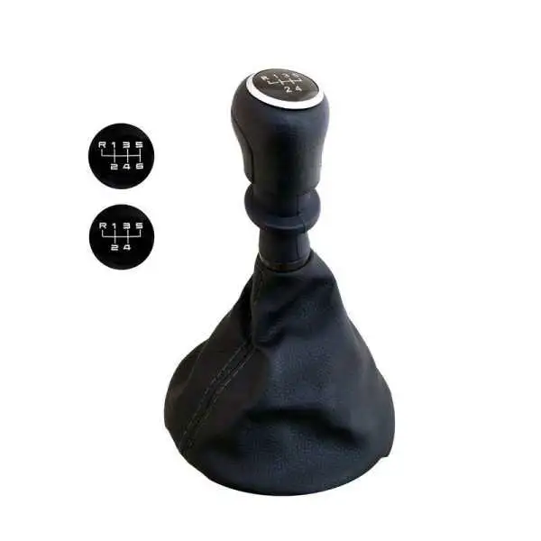 Pommeau de levier de vitesse Simoni Racing OEM pour Volkswagen Transporter T5T6  Cuir noir  2 modèles de changement de vitesse