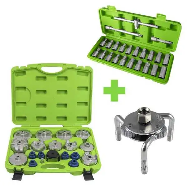 CLÉ A FILTRES HUILE COFFRET DOUILLES DE VIDANGE JEU DE CLÉS POUR FILTRES