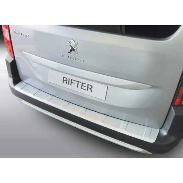 Protecteur de parechocs arrière ABS pour Citroën Berlingo Multispace  Peugeot Rifter  Opel Combo Tour MPV 2018 Argent Ribbed