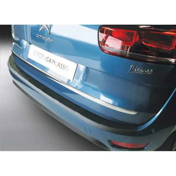 Protecteur de parechocs arrière ABS pour Citroën C4 Picasso 2013  C4 Spacetourer 2018 Ribbed Noir