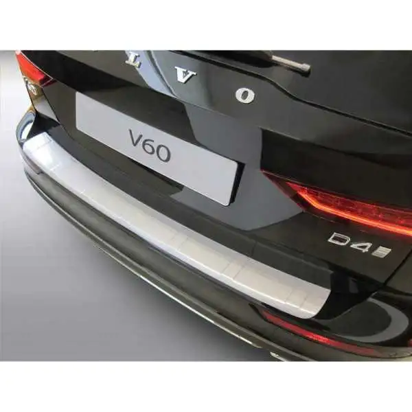 Protecteur de parechocs arrière en ABS pour Volvo V60 II 2018 Noir Ribbed